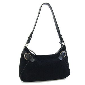 Salvatore Ferragamo Hobo Bag Gancini Black Leather Shoulder Salvatore